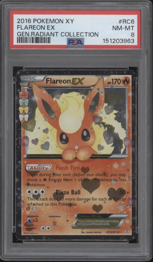 Flareon ex Pokemon Generations Radiant Collection #RC PSA 8