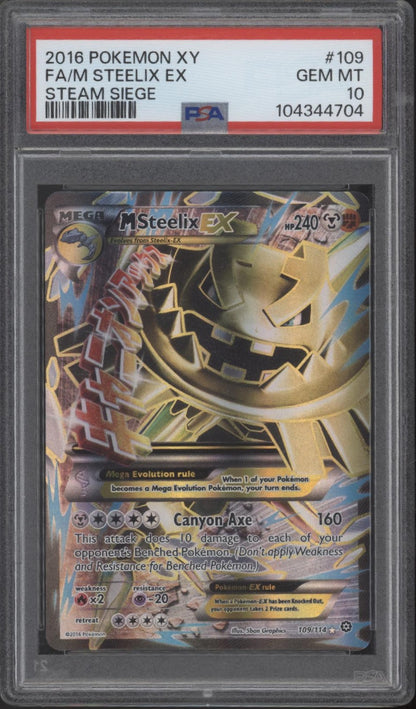 M Steelix ex Pokemon Steam Siege Full Art #109 PSA 10