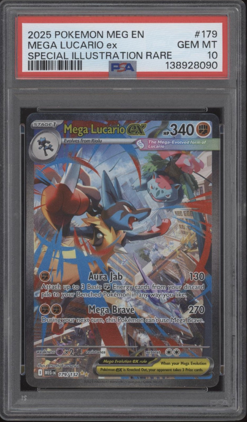 Mega Lucario ex Pokemon Mega Evolution Special Illustration Rare #179 PSA 10