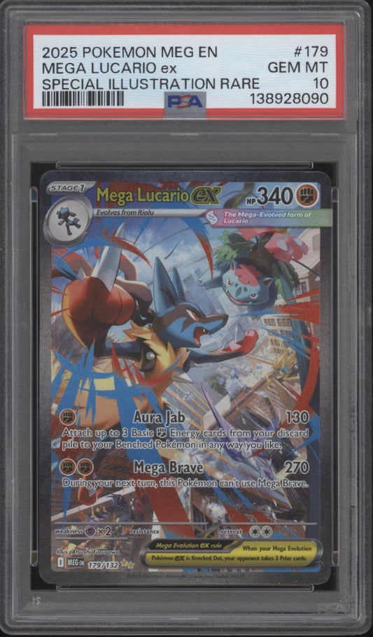 Mega Lucario ex Pokemon Mega Evolution Special Illustration Rare #179 PSA 10