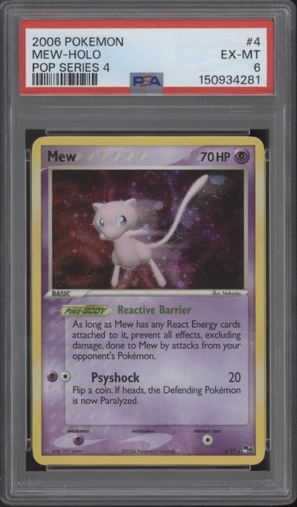 Mew Pokemon Pop Series 4 Holo #4 PSA 6
