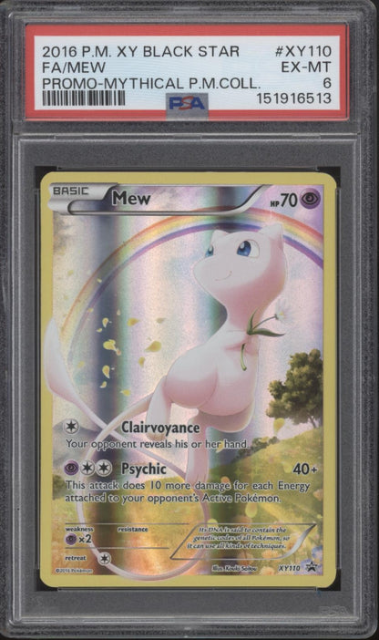 Mew Pokemon Mythical Premium Collection Promo Full Art #XY110 PSA 6