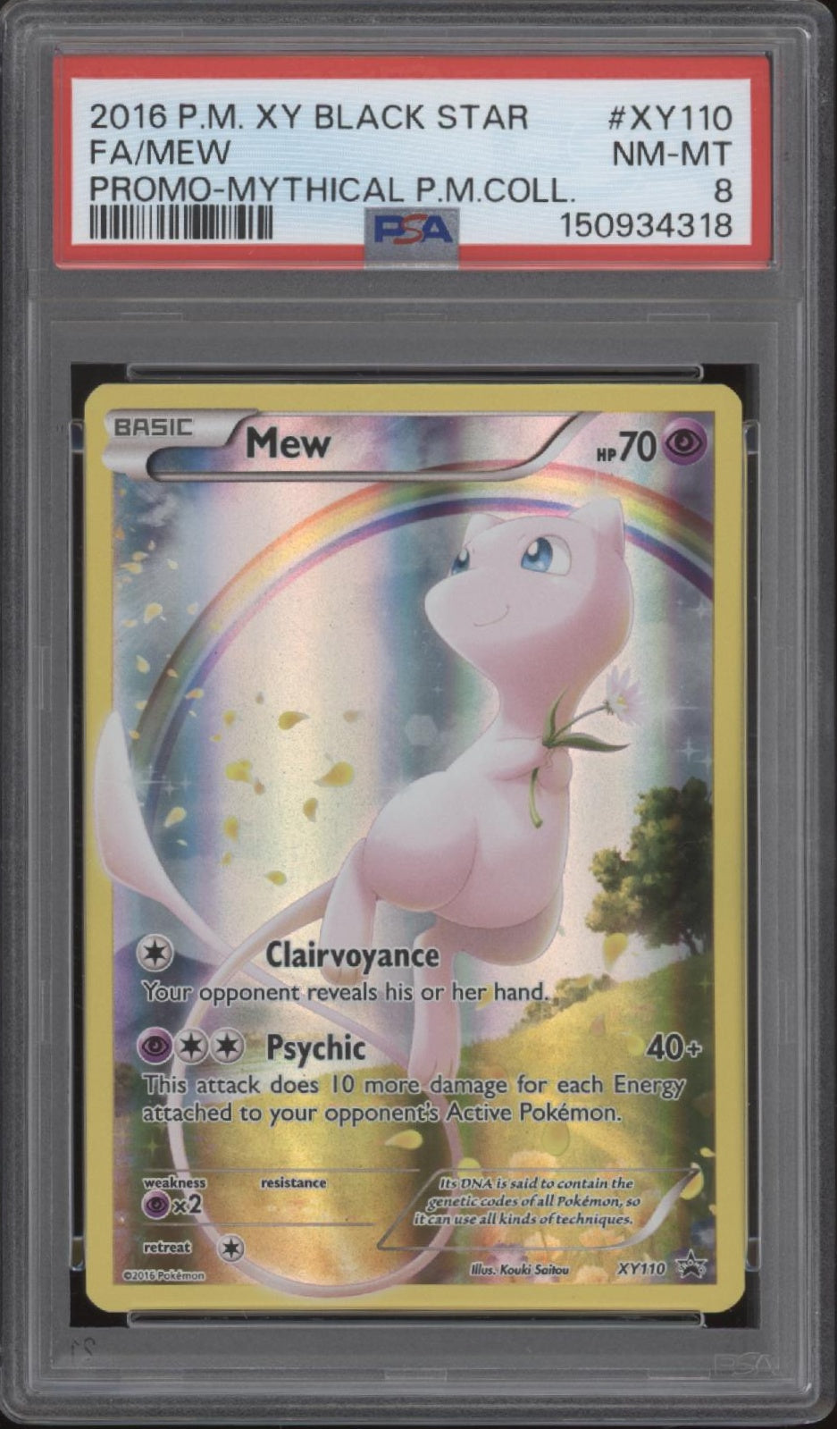 Mew Pokemon Mythical Premium Collection Promo Full Art #XY110 PSA 8