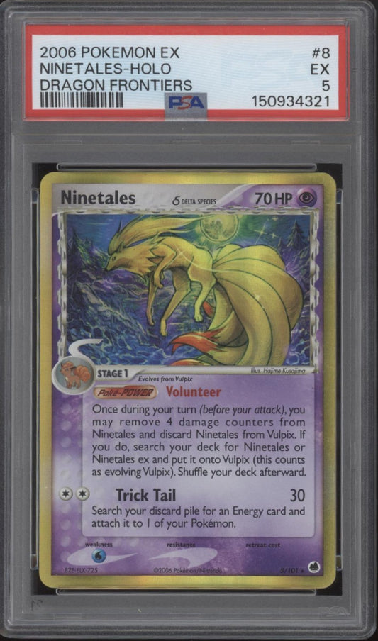 Ninetales Pokemon Dragon Frontiers Holo #8 PSA 5