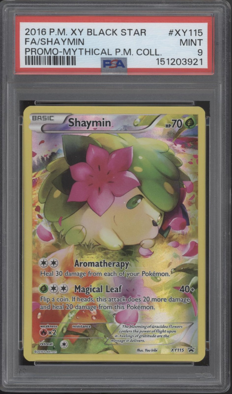 Shaymin Pokemon Mythical Premium Collection Full Art #XY115 PSA 9