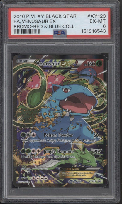 Venusaur ex Pokemon Red & Blue Collection Promo Full Art #XY123 PSA 6