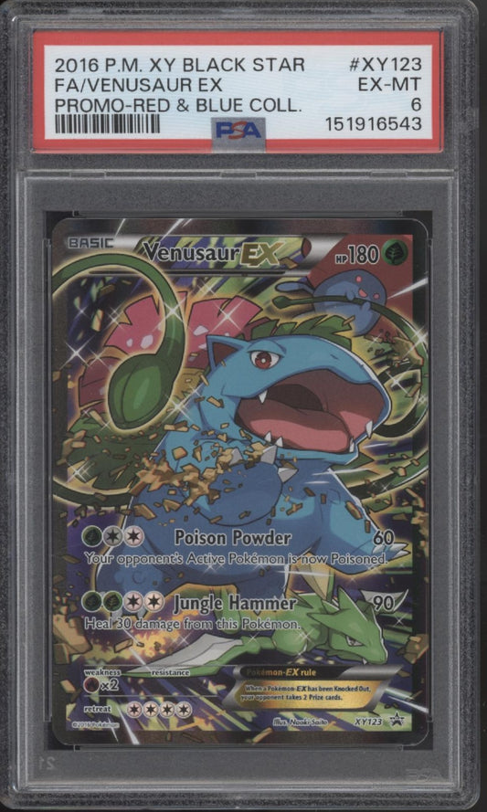 Venusaur ex Pokemon Red & Blue Collection Promo Full Art #XY123 PSA 6