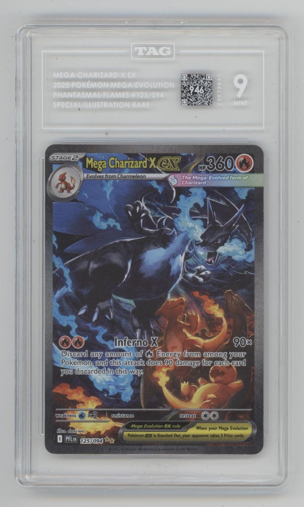 Mega Charizard X ex Pokemon Phantasmal Flames Special Illustration Rare TAG 9 #1