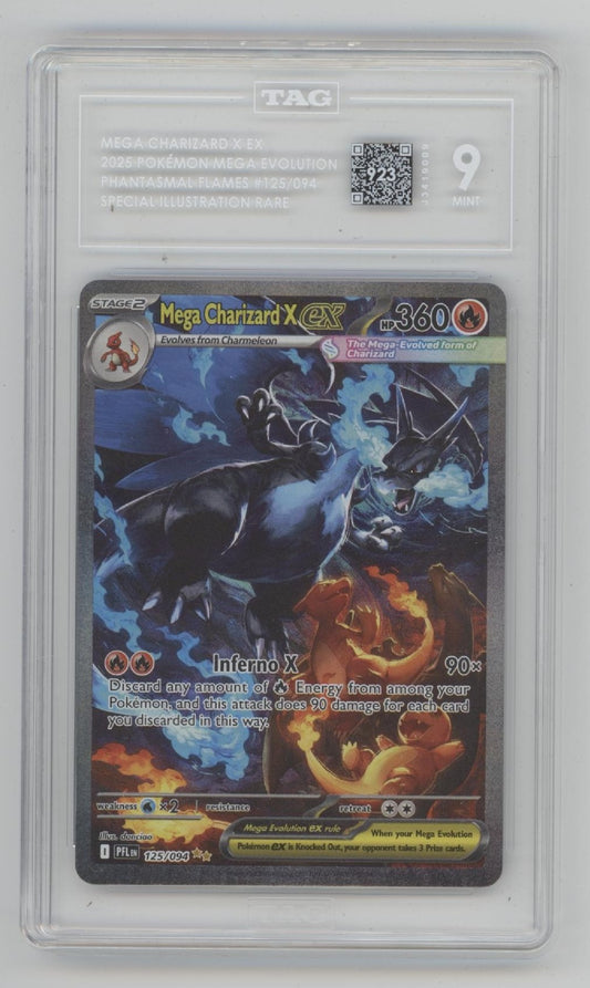 Mega Charizard X ex Pokemon Phantasmal Flames Special Illustration Rare TAG 9 #2