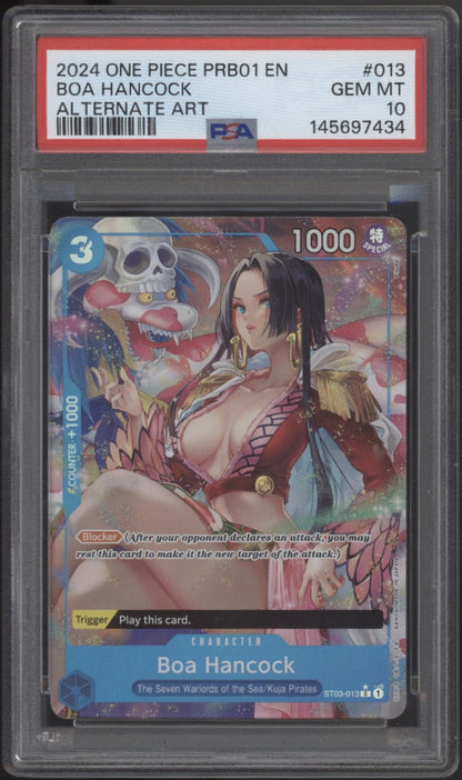 Boa Hancock One Piece Card Game PRB01 Alternate Art #013 PSA 10