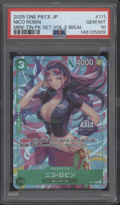 Nico Robin One Piece Card Game Mini Tin Park Set Vol 2 Bisai Japanese 111 PSA 10