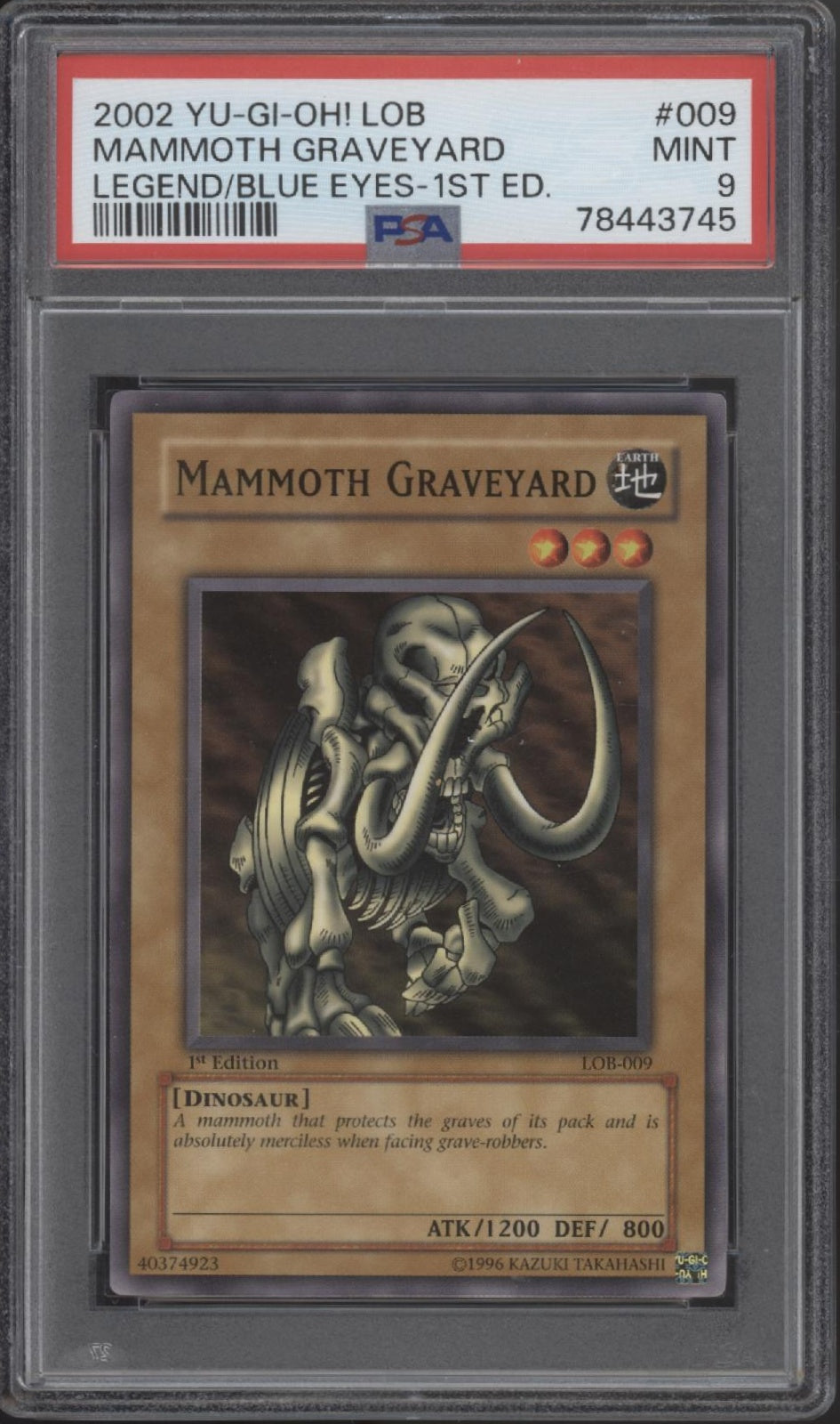 Mammoth Graveyard Yu-Gi-Oh! LOB 1st Edition #009 PSA 9 #1
