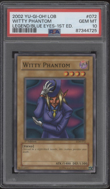 Witty Phantom Yu-Gi-Oh! LOB 1st Edition #072 PSA 10