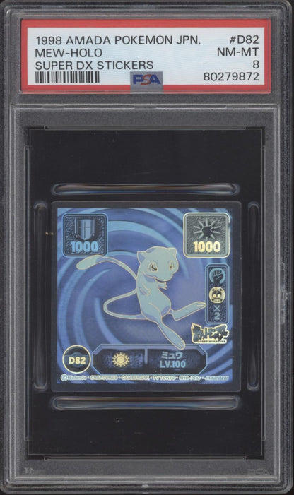 Mew Pokemon Amada Super DX Stickers Holo Japanese #D82 PSA 8