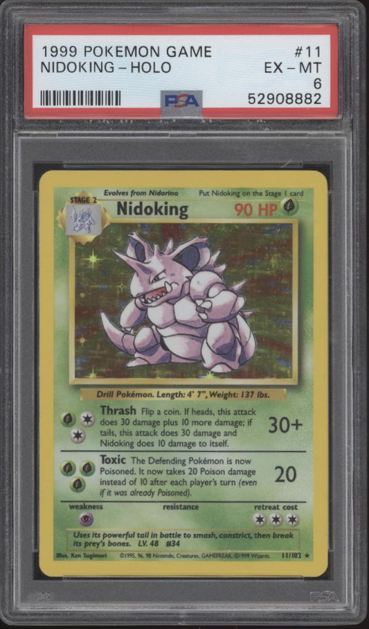 Nidoking Pokemon Base Set Holo #11 PSA 6