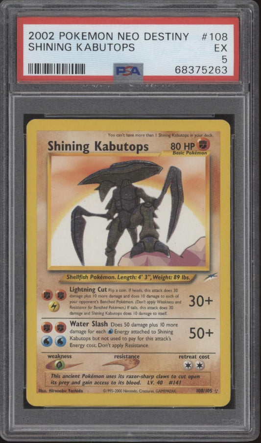 Shining Kabutops Pokemon Neo Destiny #108 PSA 5