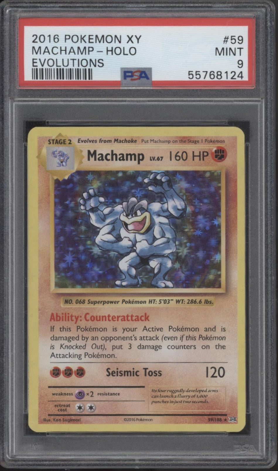 Machamp Pokemon Evolutions Holo #59 PSA 9