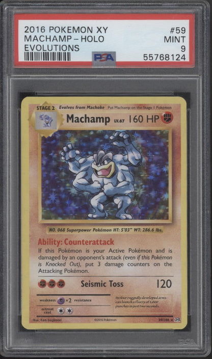 Machamp Pokemon Evolutions Holo #59 PSA 9
