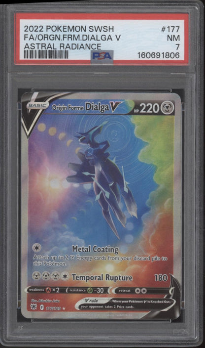 Origin Forme Dialga V Pokemon Astral Radiance Full Art #177 PSA 7