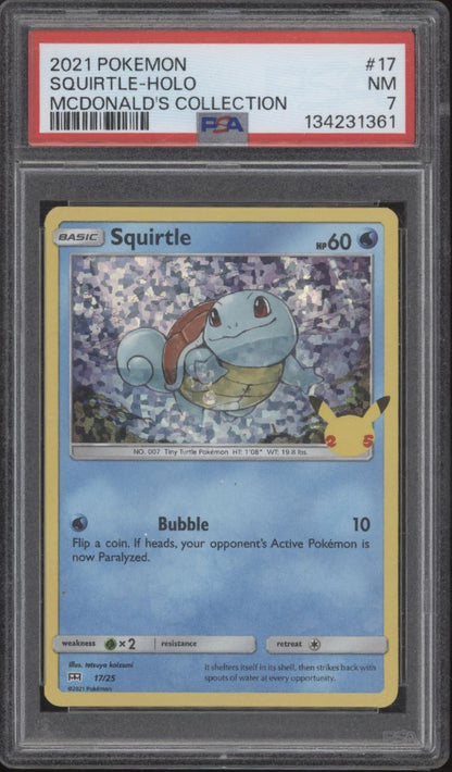 Squirtle Pokemon McDonald's Collection Holo #17 PSA 7
