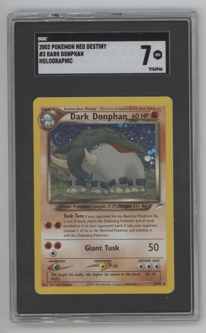 Dark Donphan Pokemon Neo Destiny Holo #3 SGC 7