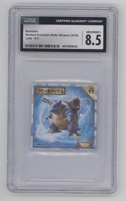 Blastoise Pokemon Mewtwo Evolution Water Stickers Lotte #11 CGC 8.5