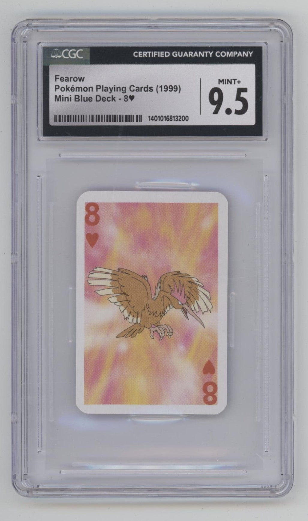 Fearow Pokemon Playing Cards Mini Blue Deck 8 of Hearts CGC 9.5