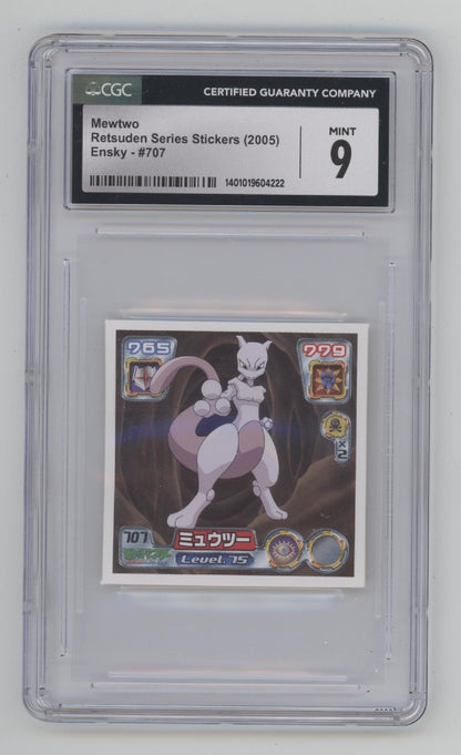 Mewtwo Pokemon Retsuden Series Stickers Ensky #707 CGC 9