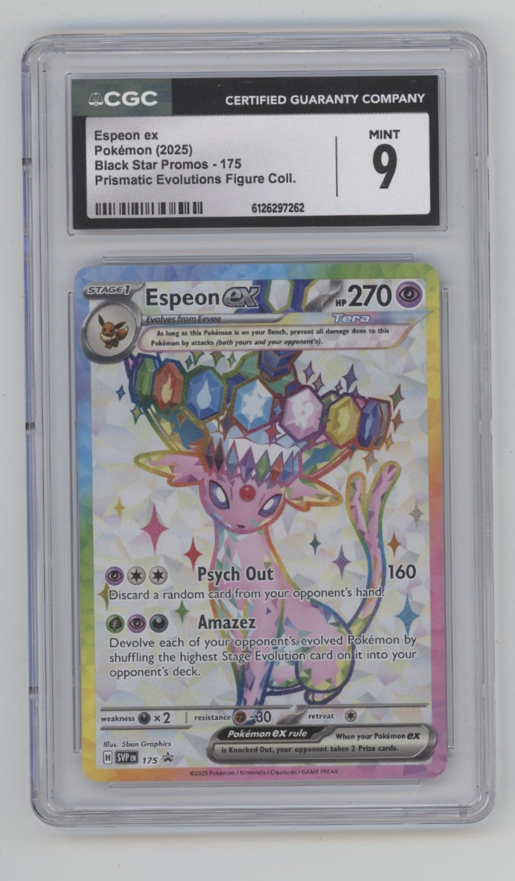 Espeon ex Pokemon Prismatic Evolutions Figure Collection Promo #175 CGC 9
