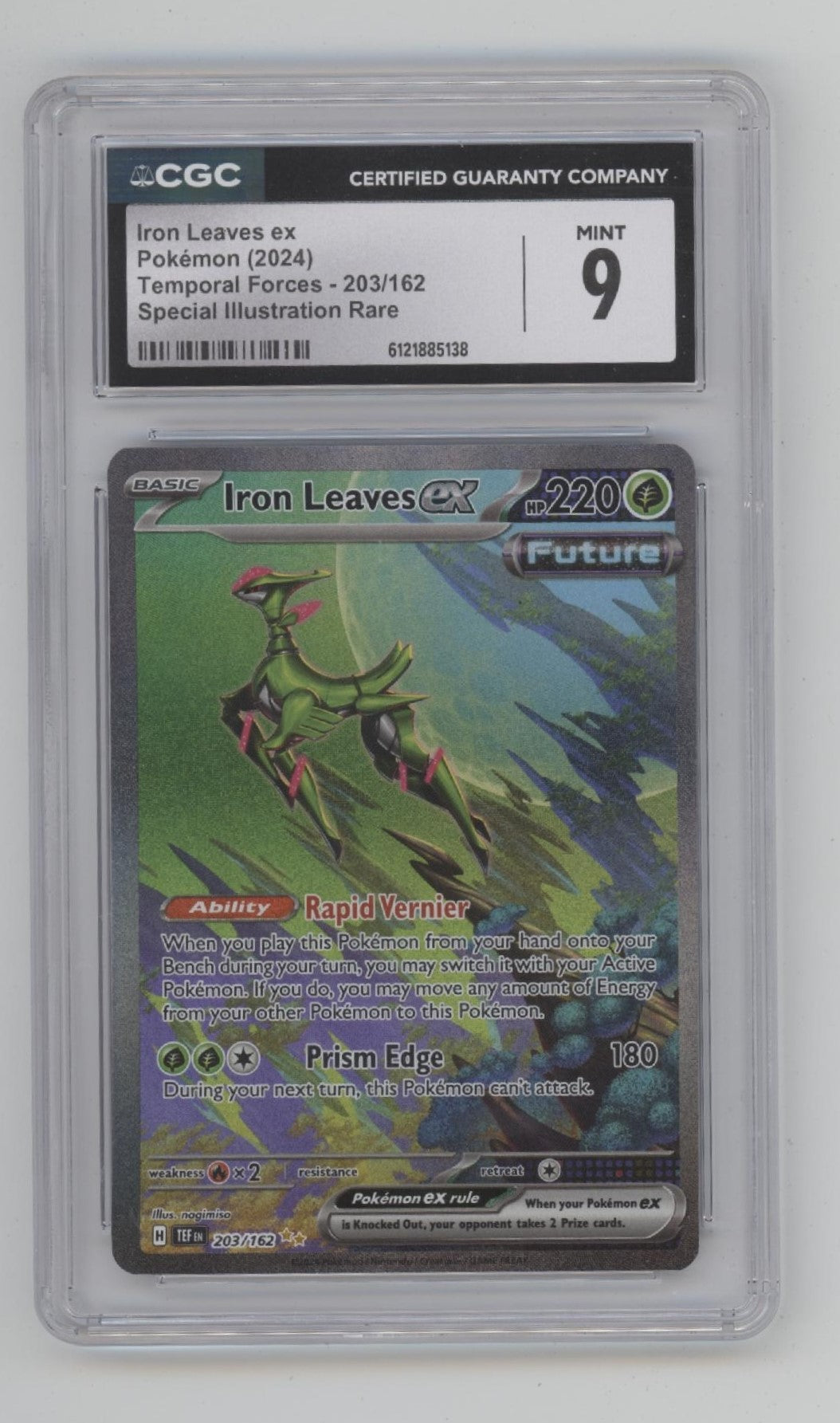 Iron Leaves ex Pokemon Temporal Forces Special Illustration Rare #203 CGC 9