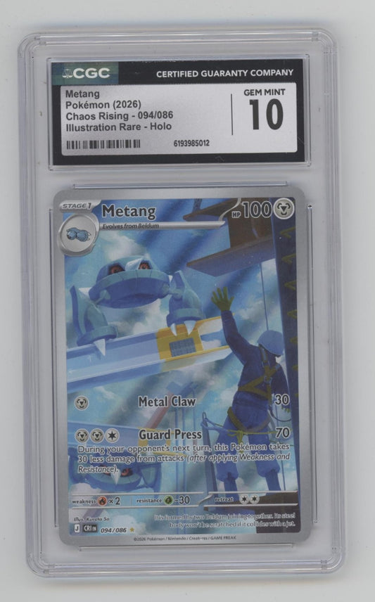 Metang Pokemon Chaos Rising Illustration Rare Holo #094 CGC 10