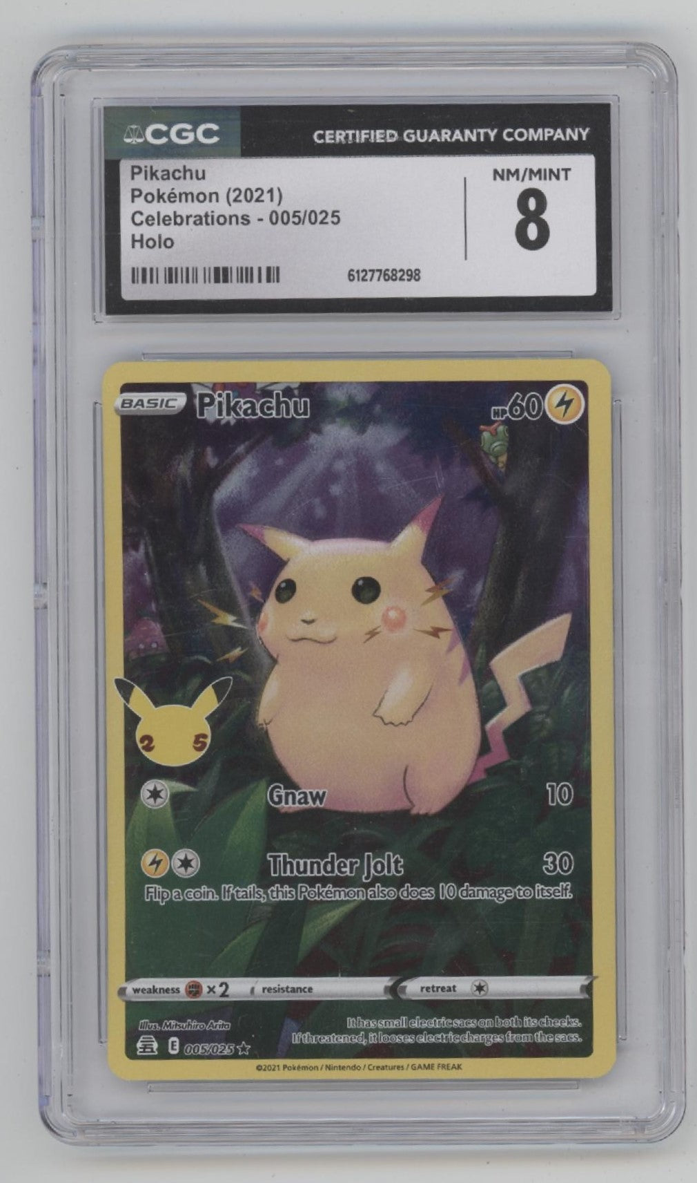 Pikachu Pokemon Celebrations Holo #005 CGC 8
