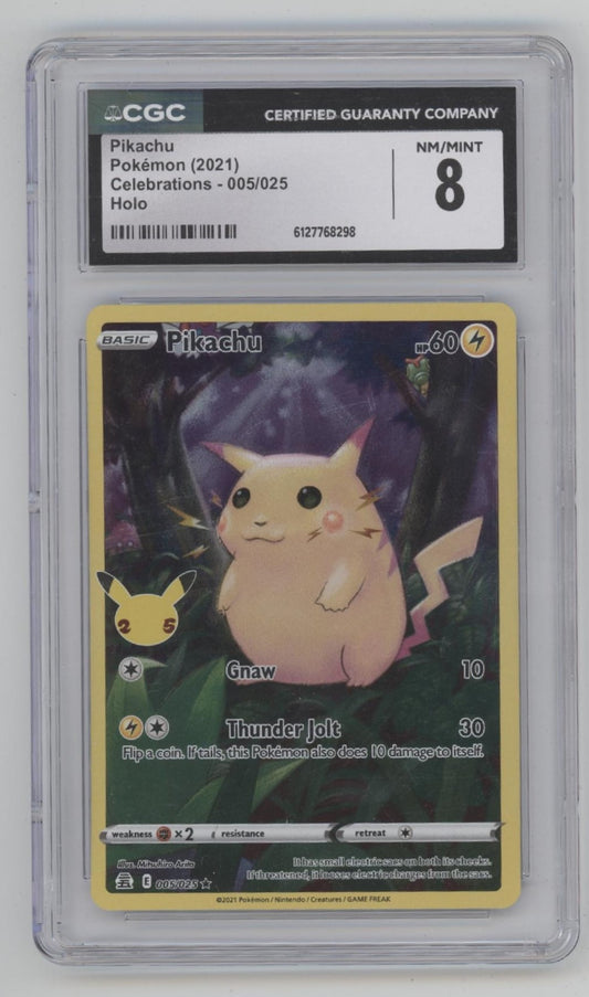 Pikachu Pokemon Celebrations Holo #005 CGC 8