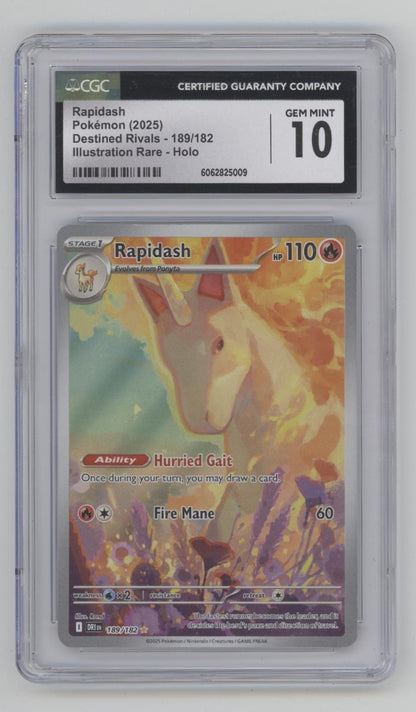 Rapidash Pokemon Destined Rivals Illustration Rare Holo #189 CGC 10
