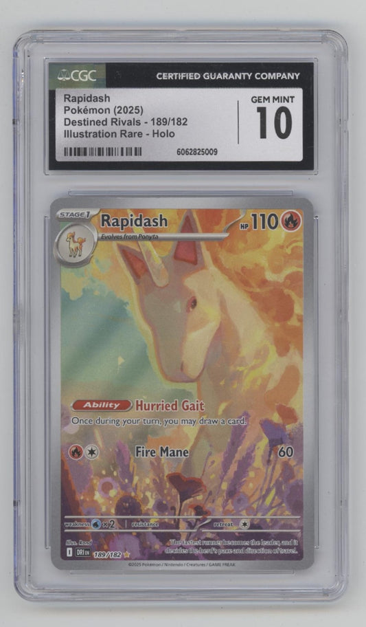 Rapidash Pokemon Destined Rivals Illustration Rare Holo #189 CGC 10
