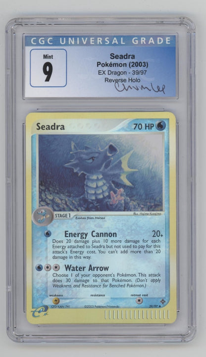 Seadra Pokemon EX Dragon Reverse Holo Chumlee Collection #39 CGC 9