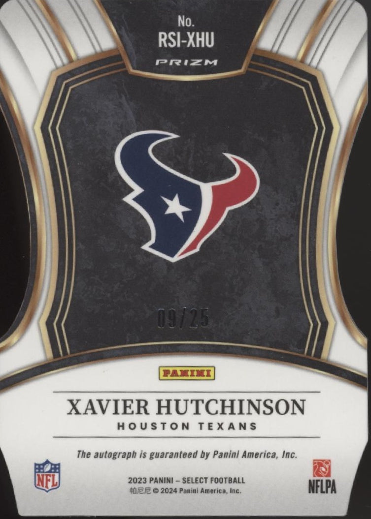 Xavier Hutchinson 2023 Panini Select Tie Dye Prizm Die-Cut RC Auto 09/25