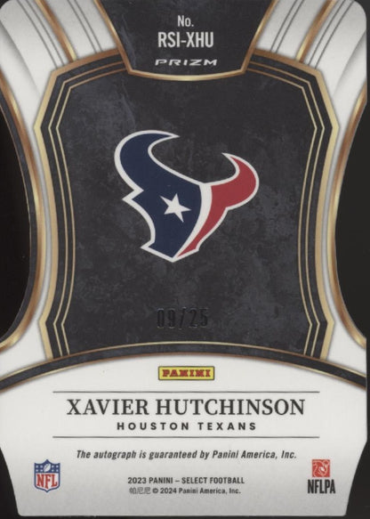 Xavier Hutchinson 2023 Panini Select Tie Dye Prizm Die-Cut RC Auto 09/25