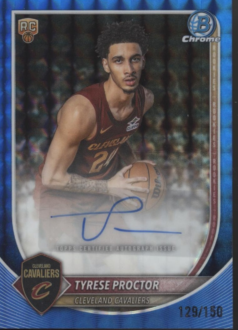 Tyrese Poctor 2025-26 Bowman Chrome Blue Refractor RC Auto 129/150 #BCA-TP