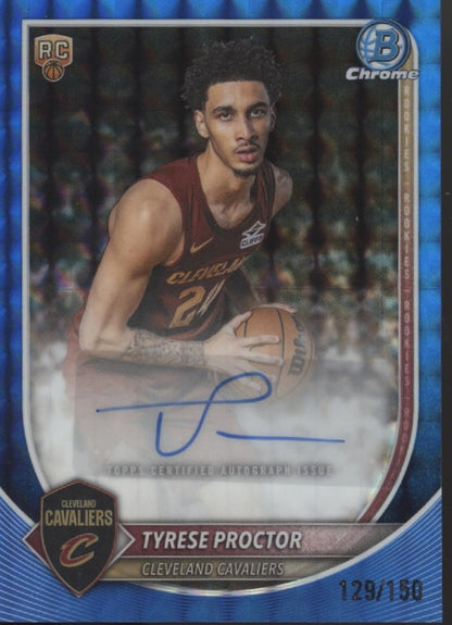 Tyrese Poctor 2025-26 Bowman Chrome Blue Refractor RC Auto 129/150 #BCA-TP