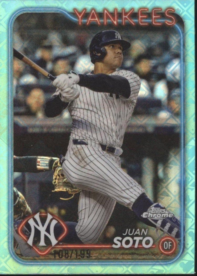 Juan Soto 2024 Topps Chrome Aqua Logo Refractor 108/199 #150