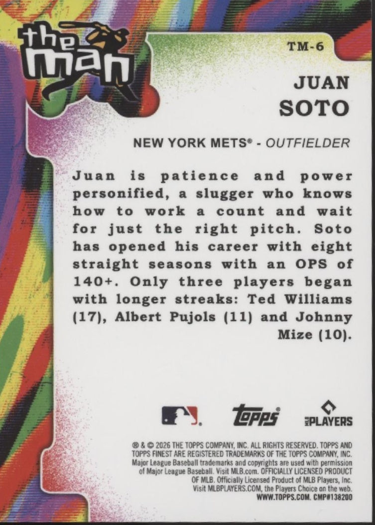 Juan Soto 2026 Topps Finest The Man Refractor #TM-6