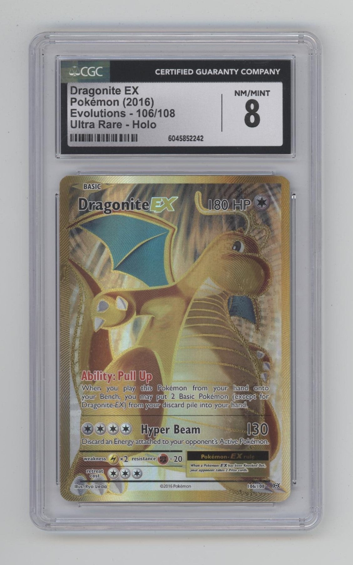 Dragonite ex Pokemon Evolutions Ultra Rare Holo #106 CGC 8