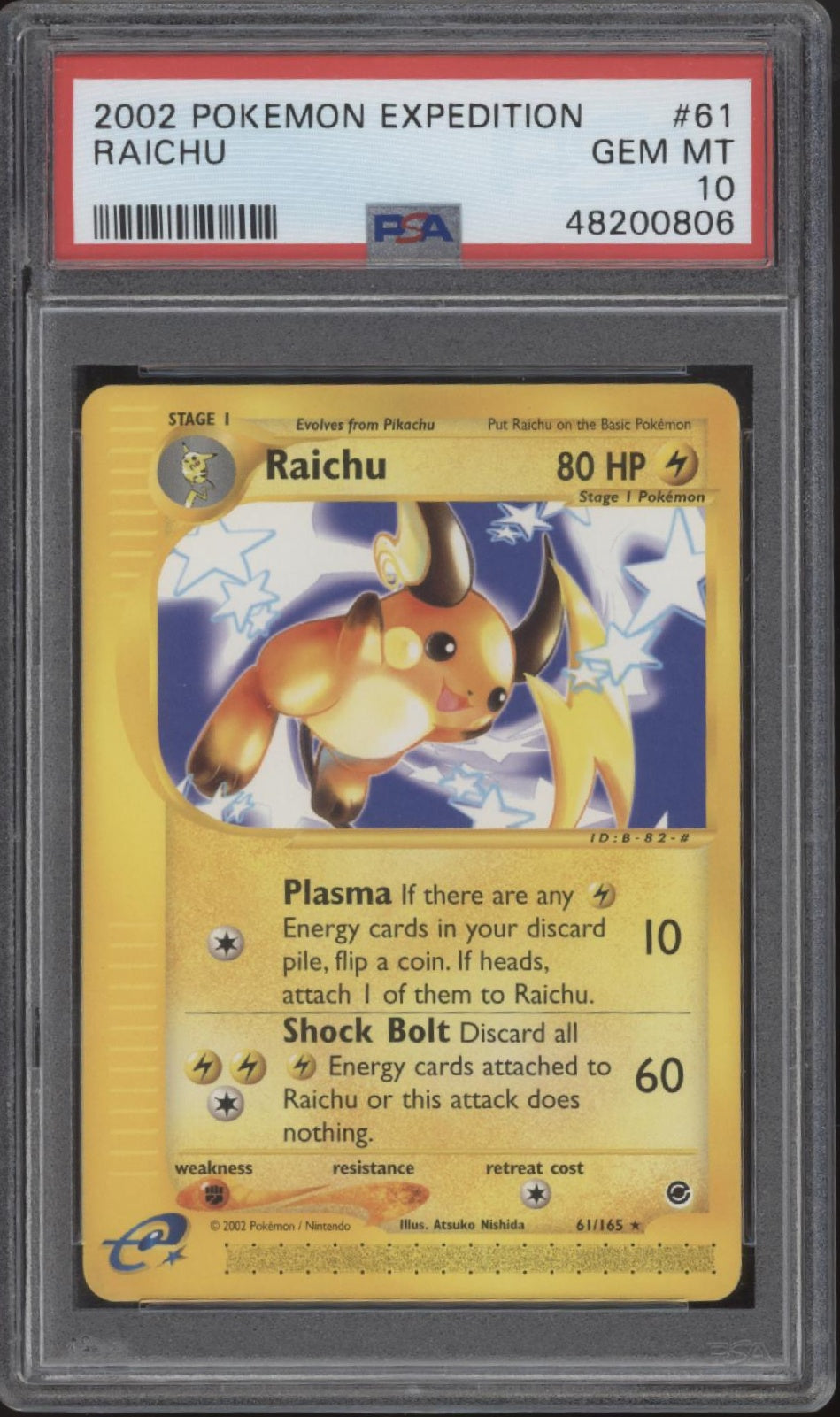Raichu Pokemon Expedition #61 PSA 10