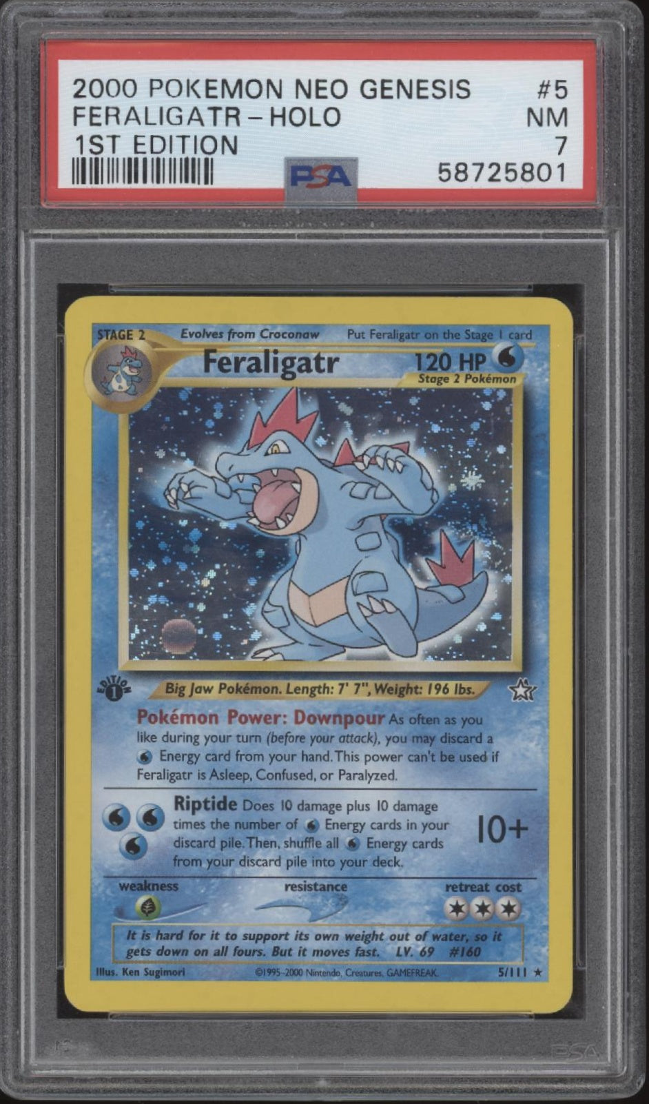 Feraligatr Pokemon Neo Genesis Holo 1st Edition #5 PSA 7