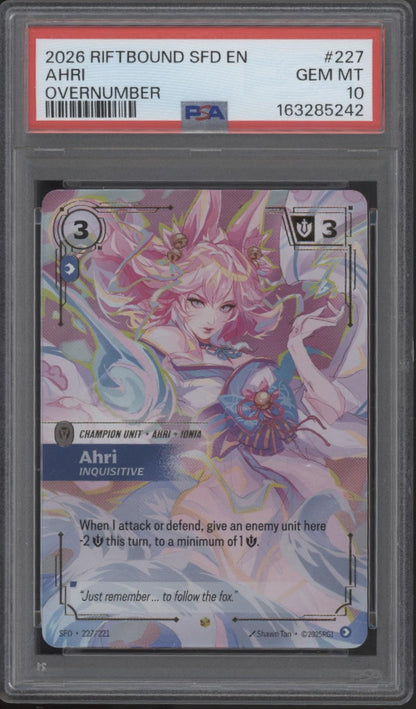 Ahri Riftbound Spiritforged Overnumber #227 PSA 10 #2