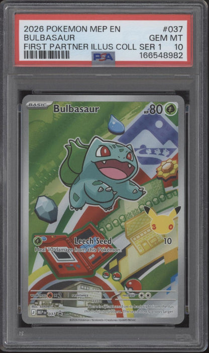 Bulbasaur Pokemon First Partner Illustration Collection Series 1 #037 PSA 10