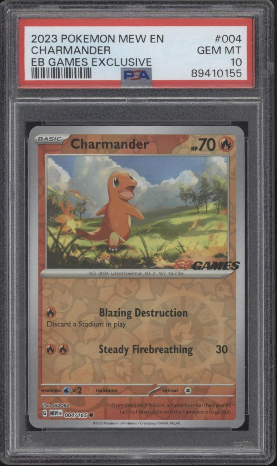 Charmander Pokemon 151 EB Games Exclusive #004 PSA 10