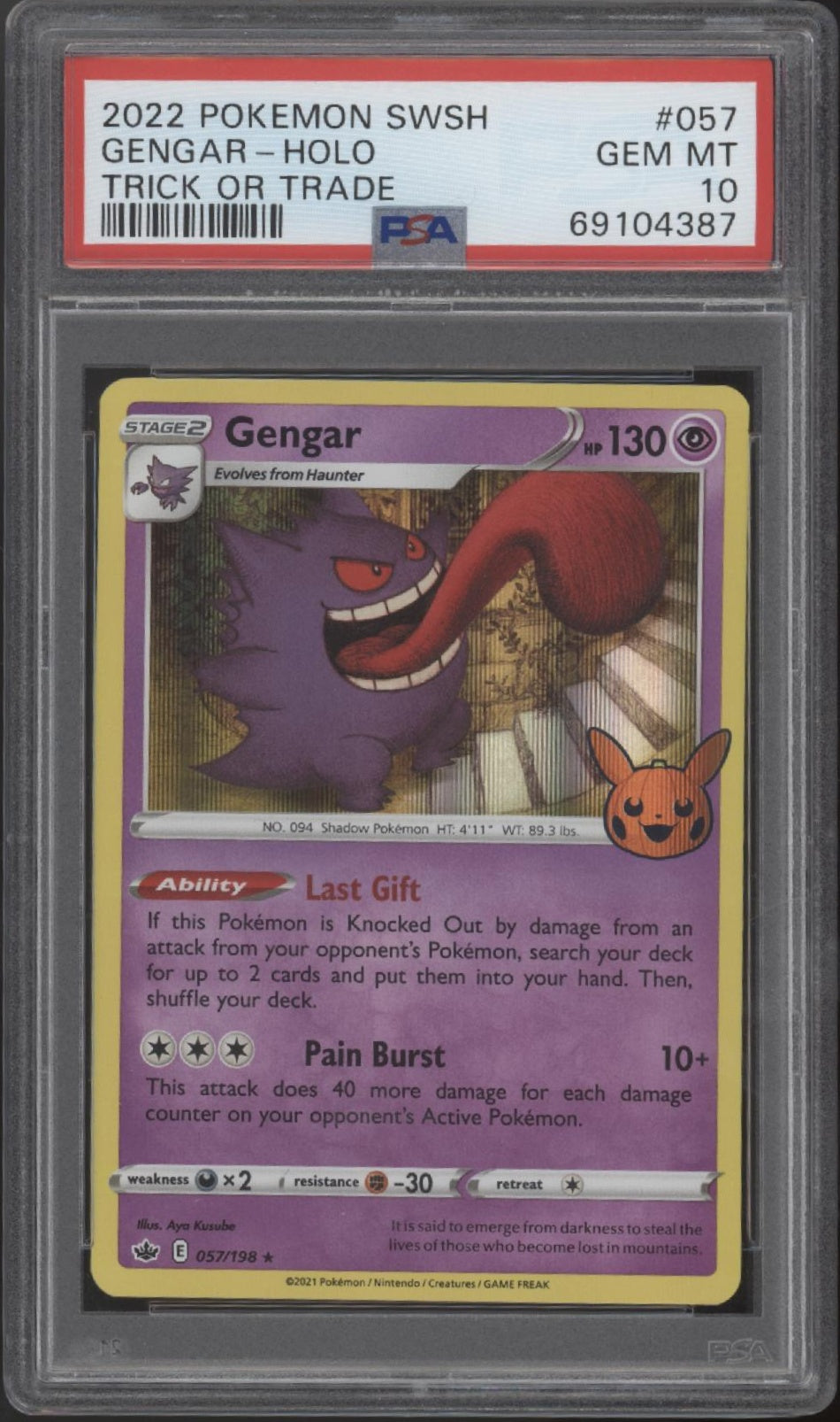 Gengar Pokemon Trick or Trade Holo #057 PSA 10