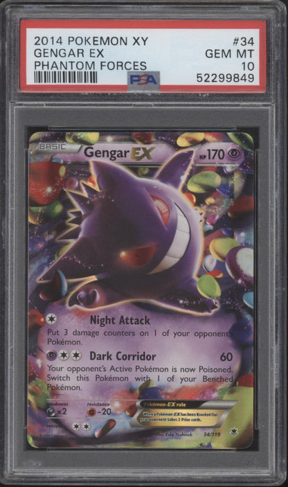 Gengar ex Pokemon Phantom Forces #34 PSA 10